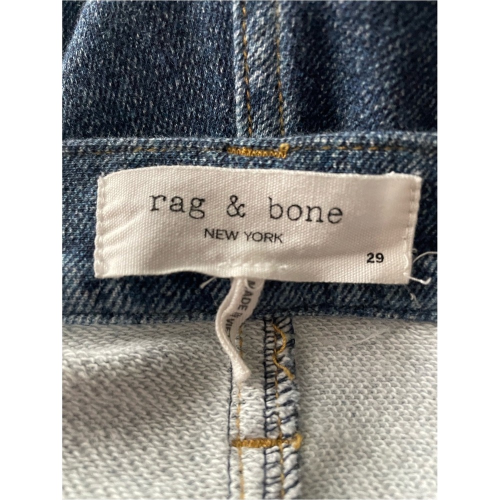 Rag & Bone Miramar Wide-Leg Ankle Cotton Terry Pant Jean Size 29 Mid-Dark Wash - Picture 6 of 8